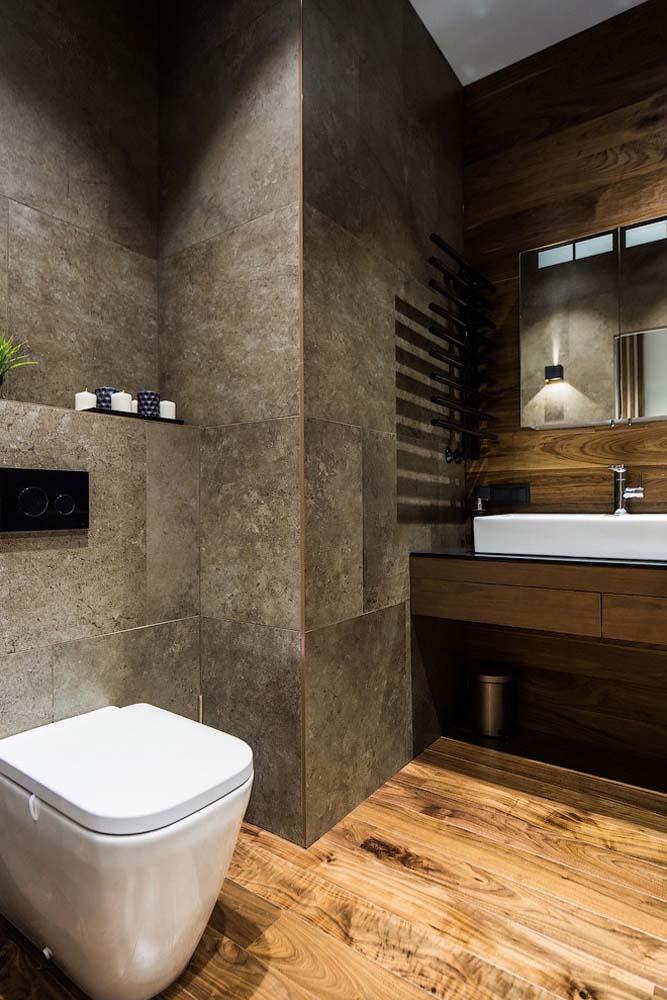 Bathroom with wooden floors - 11