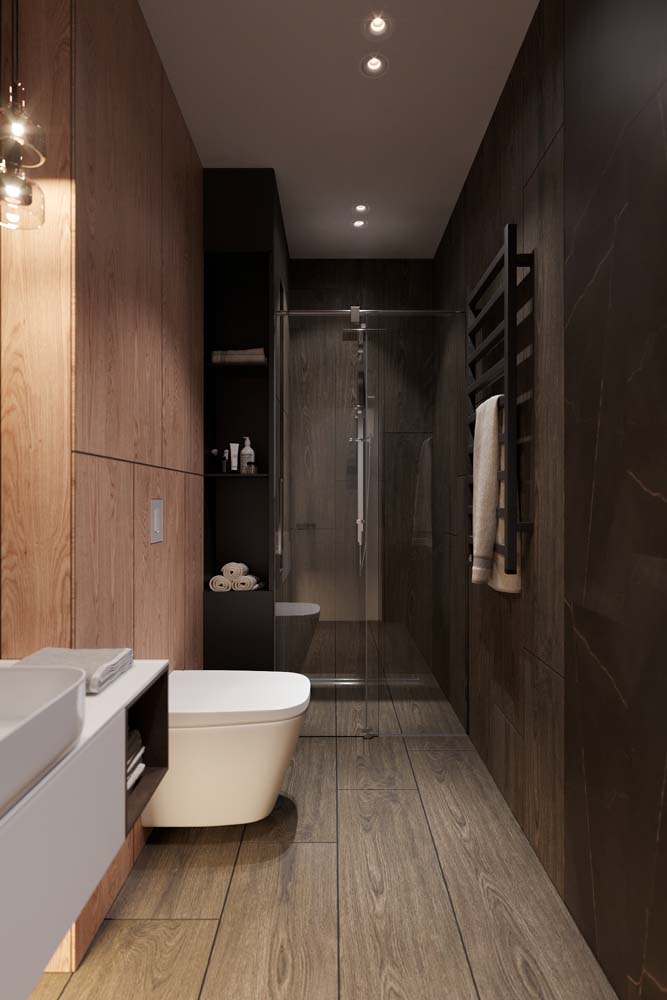 Bathroom with wooden floors - 34