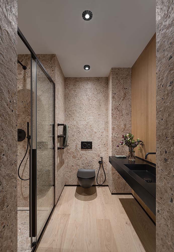 Bathroom with wooden floors - 41