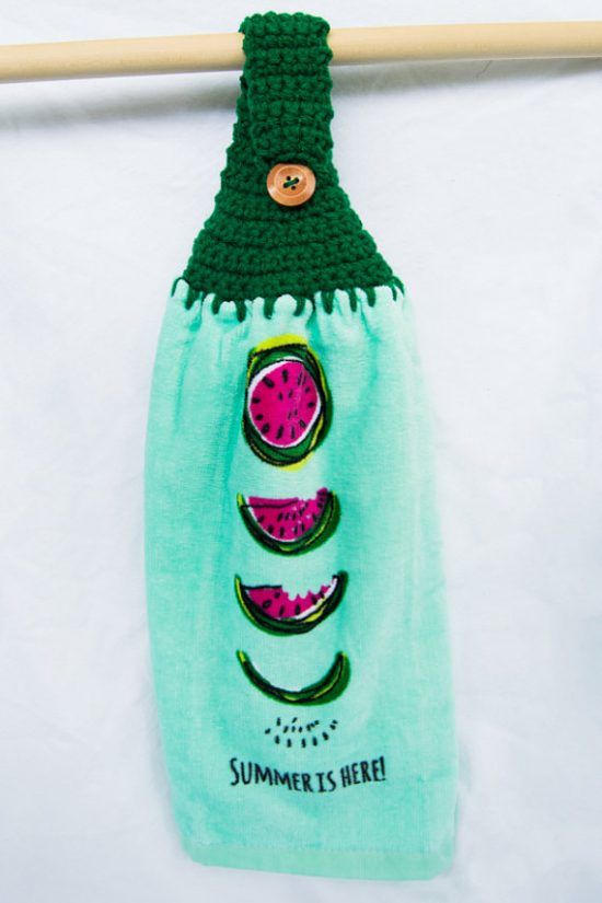 Crochet dish towel holder - 03