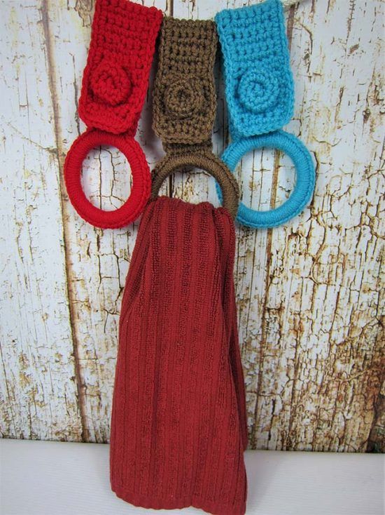 Crochet dish towel holder - 05