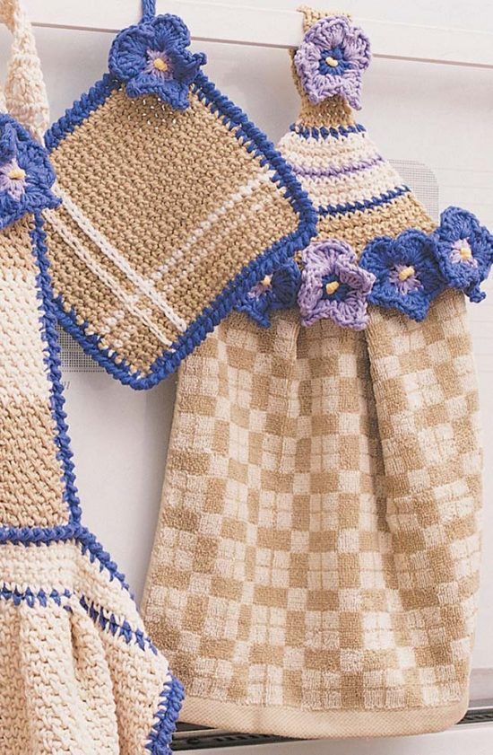 Crochet dish towel holder - 21