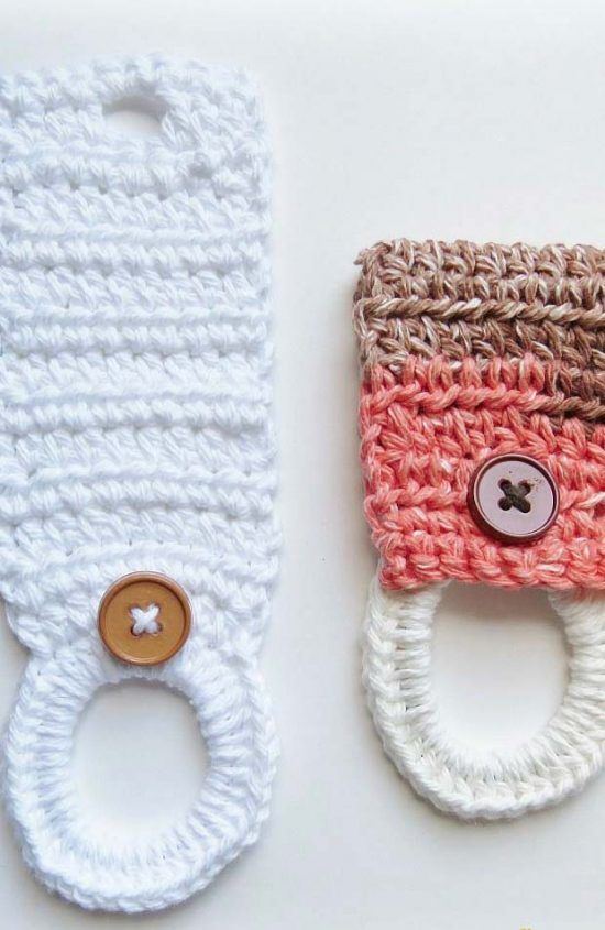 Crochet dish towel holder - 22