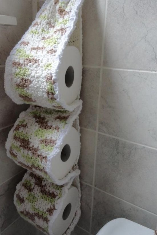 Crochet toilet paper holder - 15