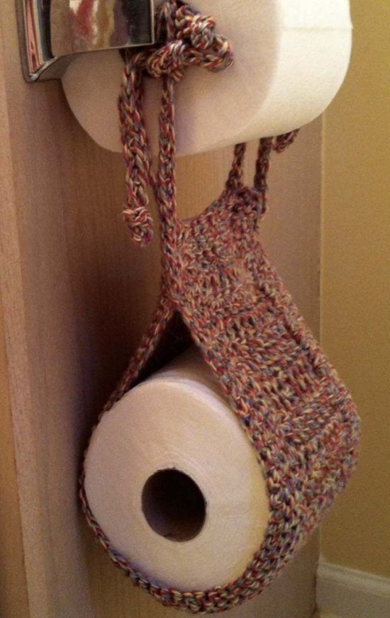 Crochet toilet paper holder - 16