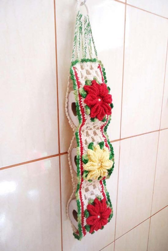 Crochet toilet paper holder - 41
