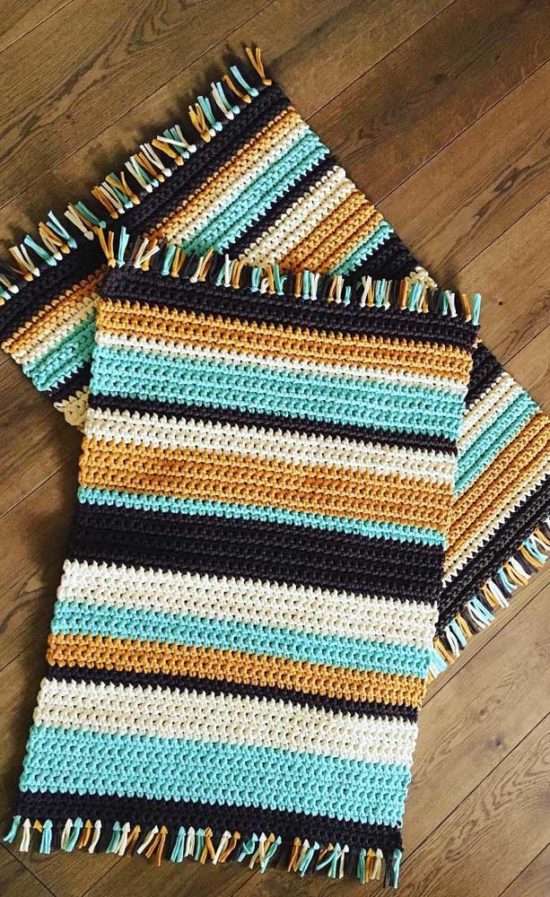 Rectangular Crochet Rug - 34