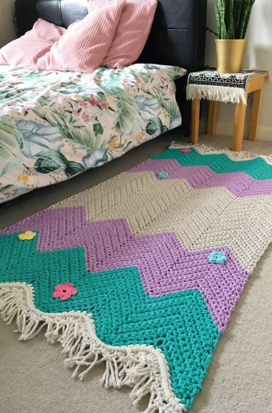 Rectangular Crochet Rug - 41