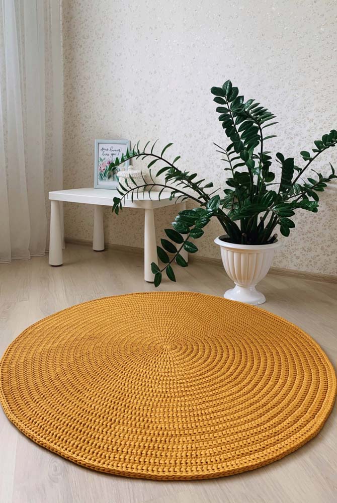 Round crochet rug for living room-021