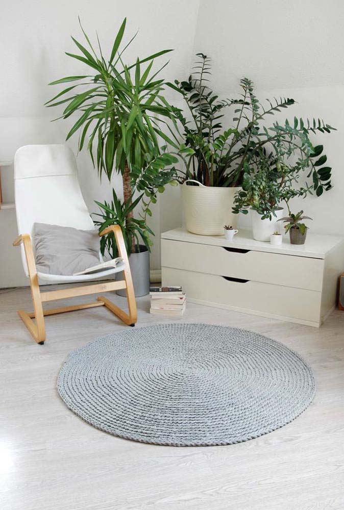 Round crochet rug for living room-022