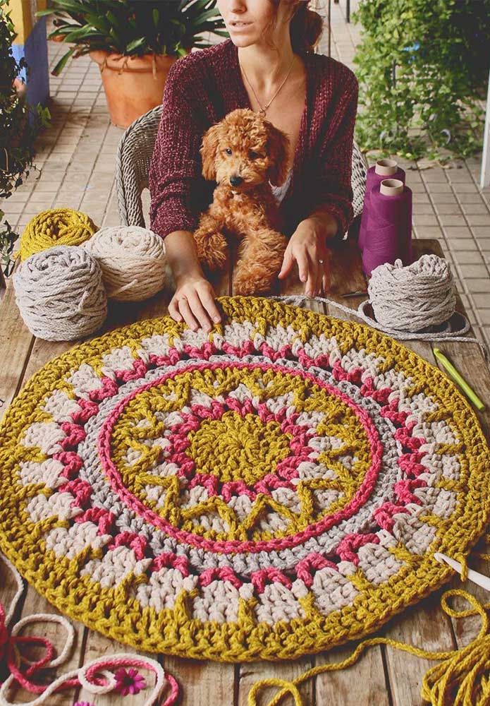 Simple crochet rug - 10