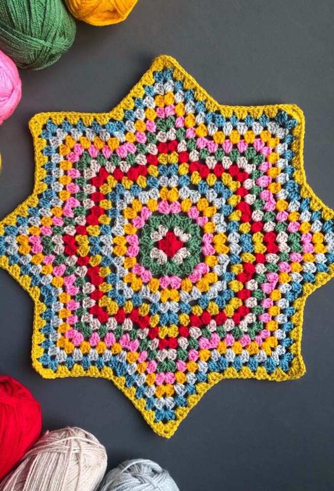 Star crochet rug - 20