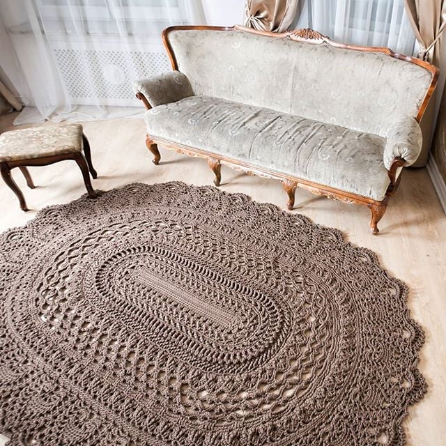 Oval crochet rug - 15