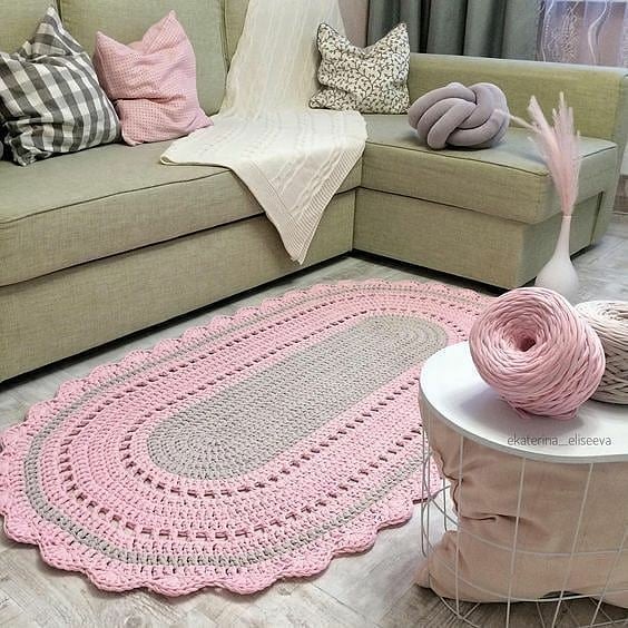 Oval crochet rug - 16