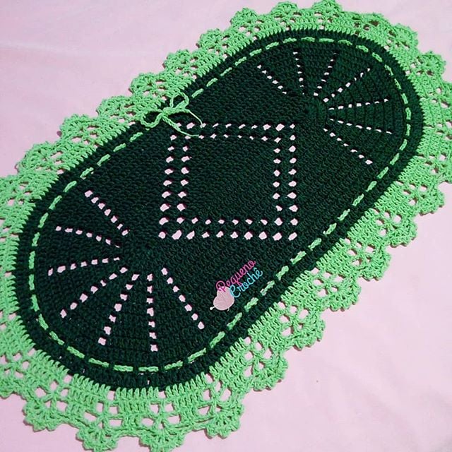 Oval crochet rug - 20