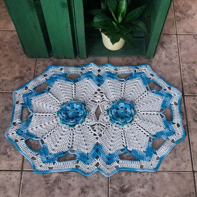 Oval crochet rug - 62
