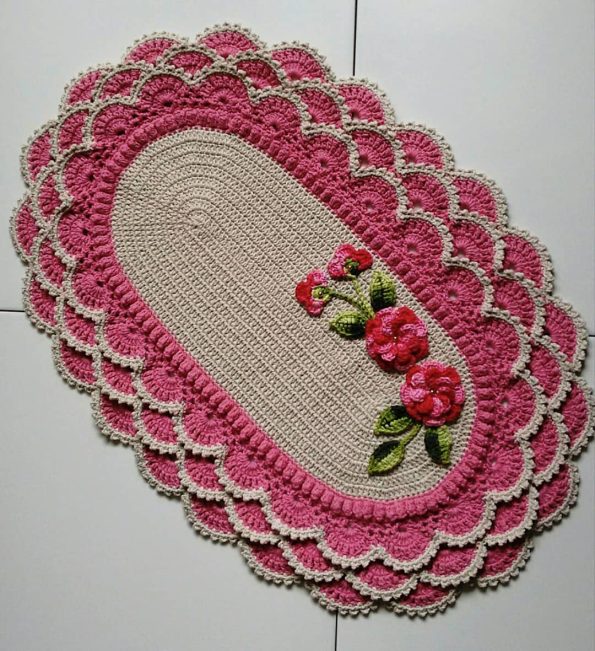 Crochet rug with flowers photos graphics and tutorials for you to make your own - 06