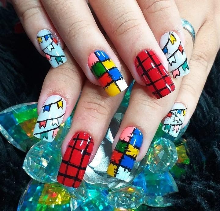 Festa Junina nail ideas for a complete themed look -07