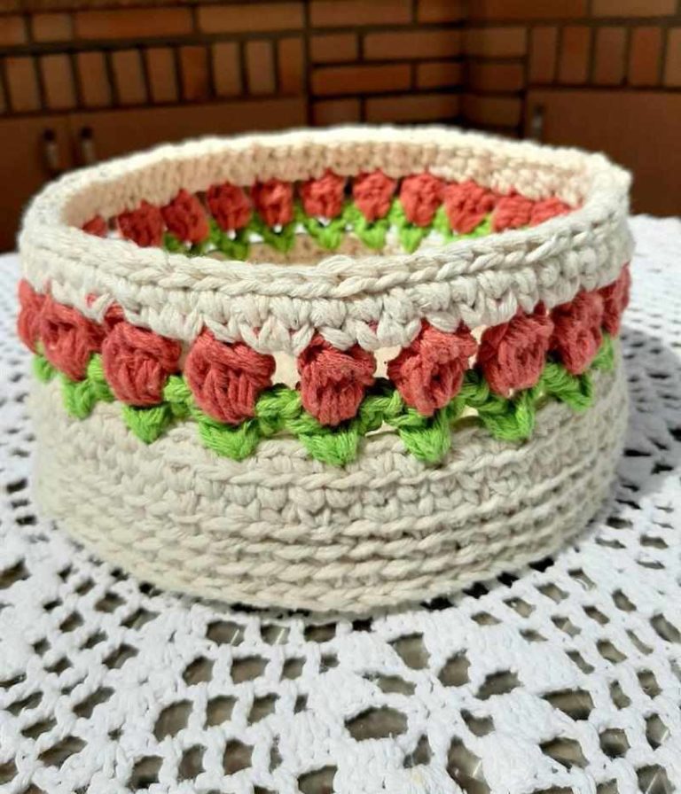 Modern models of crochet baskets to decorate your environment - 08