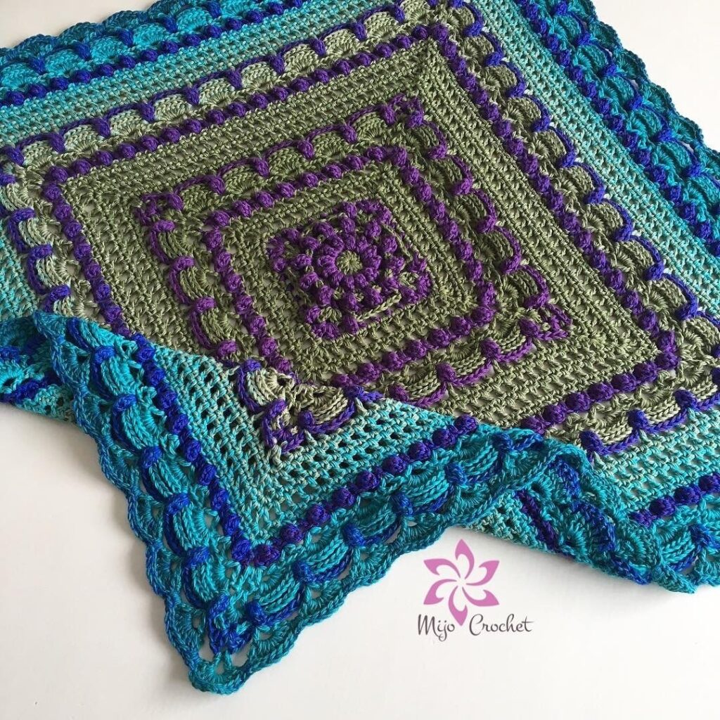 Square crochet rug charming ideas and models step by step - 15