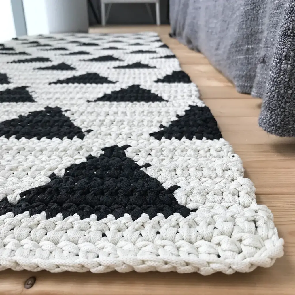 Square crochet rug charming ideas and models step by step - 17